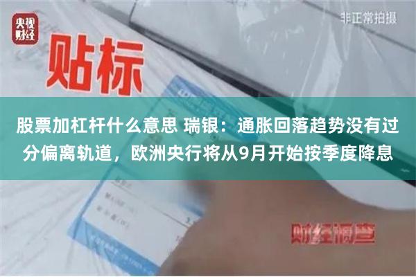 股票加杠杆什么意思 瑞银：通胀回落趋势没有过分偏离轨道，欧洲央行将从9月开始按季度降息