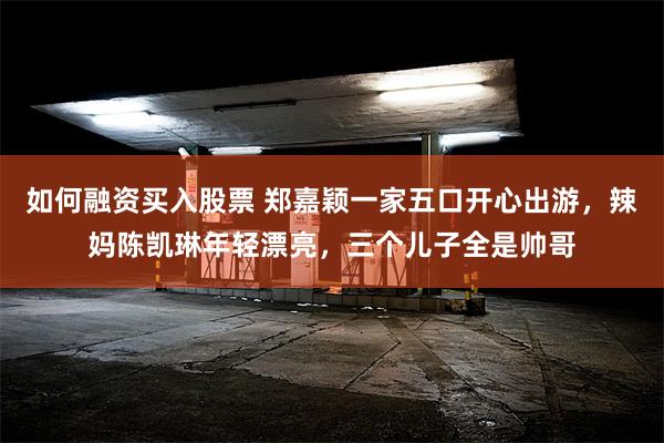 如何融资买入股票 郑嘉颖一家五口开心出游，辣妈陈凯琳年轻漂亮，三个儿子全是帅哥